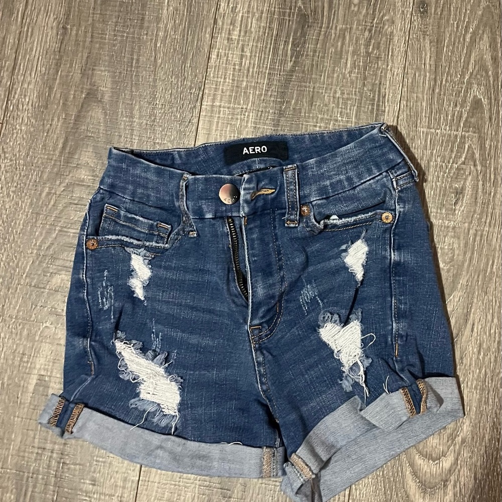 jean ripped shorts